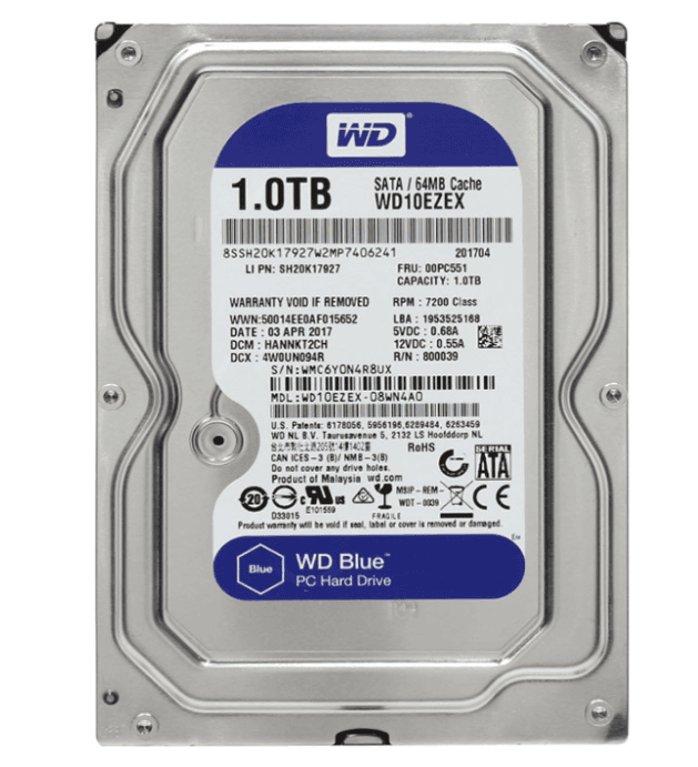 Жорсткий диск HDD WD 1000Gb 7200 64M SATA III (WD10EZEX#)