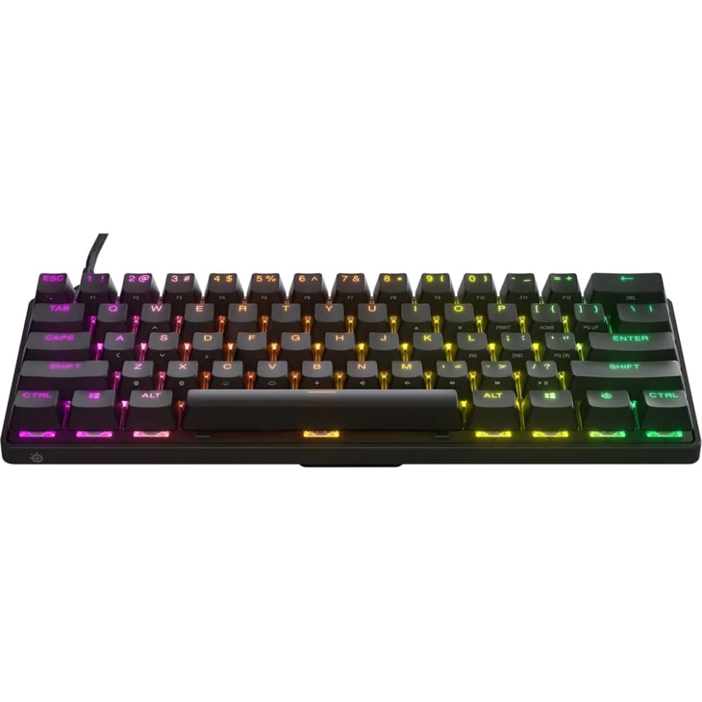 Дротова ігрова механічна клавіатура SteelSeries Apex Pro Mini HyperMagnetic Switches, OmniPoint 2.0 OLED USB RGB Black (64820)