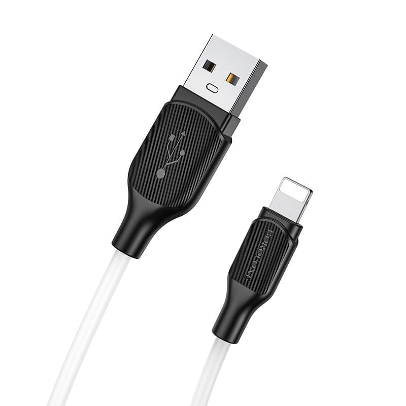 Кабель BOROFONE BX42 USB to Lightming 2.4A 1m silicone TPE connectors White
