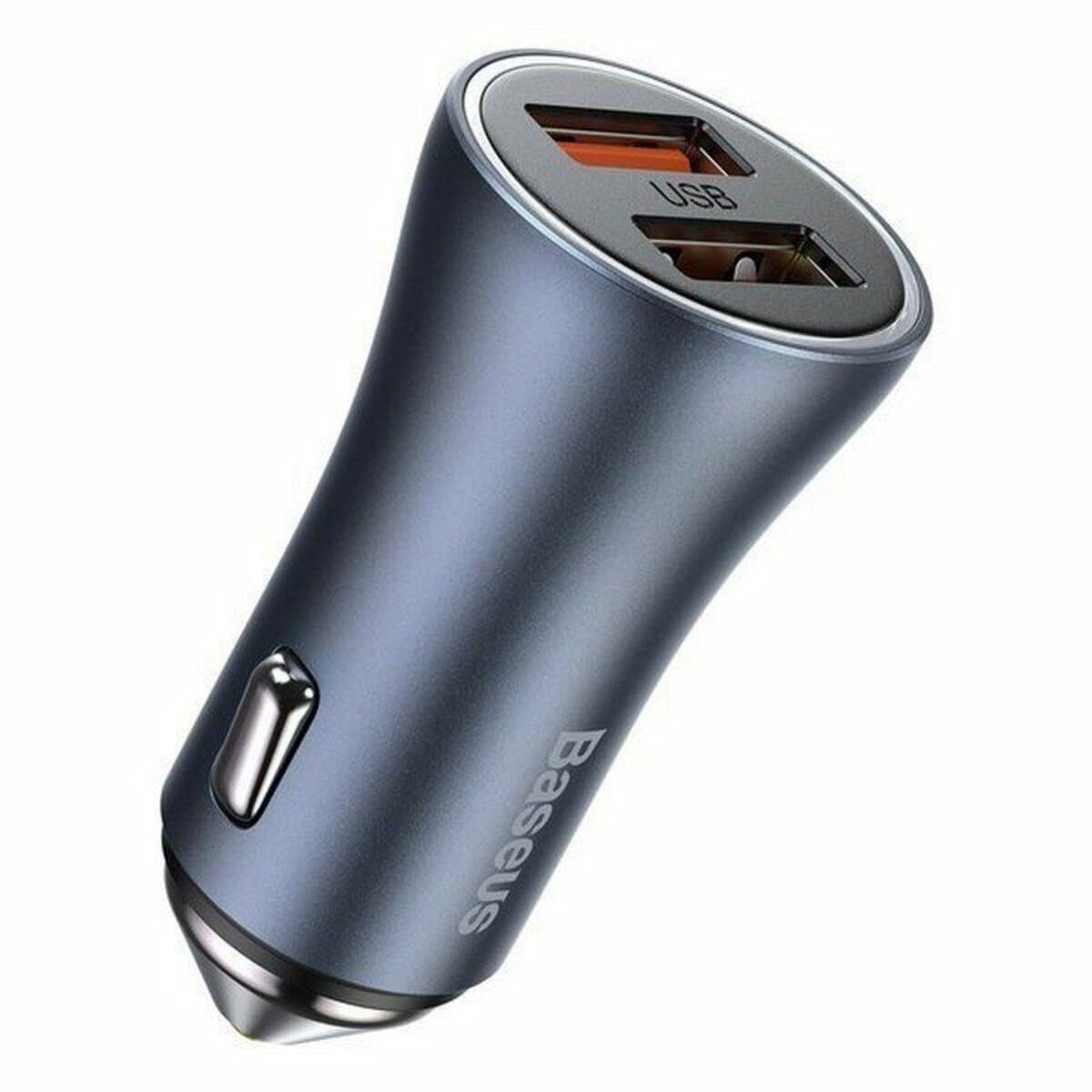 Автомобильное зарядное устройство Baseus Golden Contactor Pro Dual Quick Charger Car Charger 2xUSB 40W Grey (CCJD-A0G)