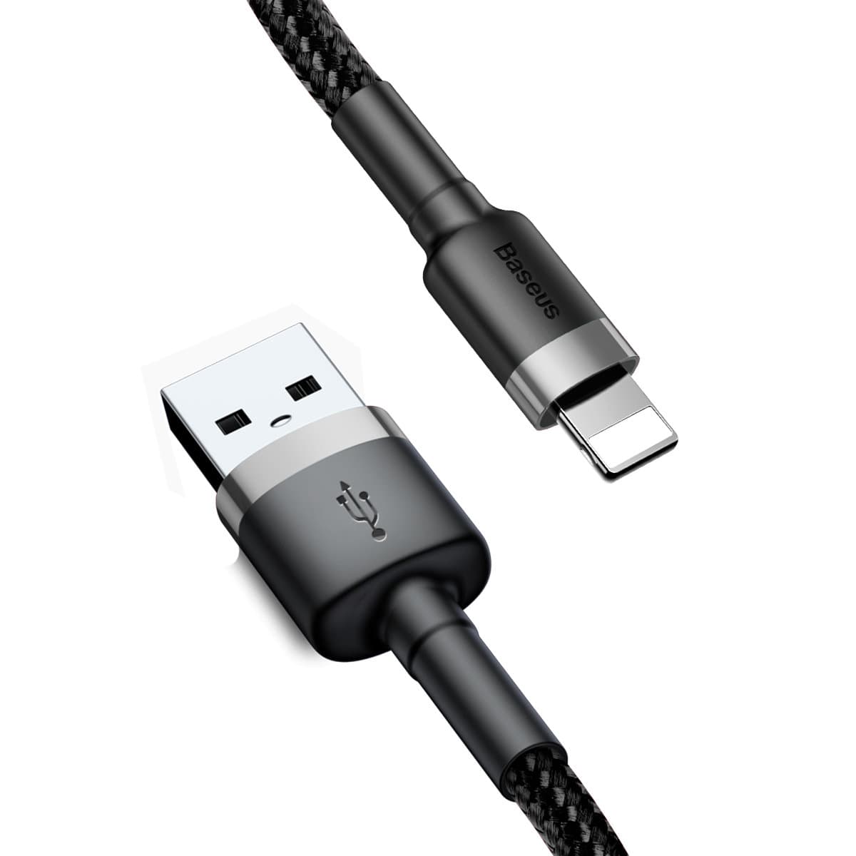Кабель Baseus Cafule Cable USB to Lightning 2.4A 1m Gray-Black (CALKLF-BG1)