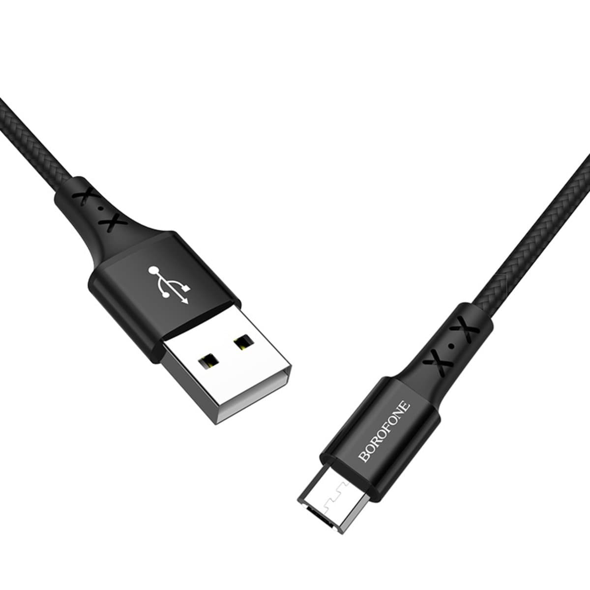 Кабель BOROFONE BX20 USB to Micro-USB 2A 1m nylon TPE connectors Black (BX20MB)