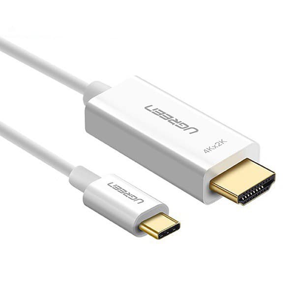 Кабель UGREEN MM121 USB Type C to HDMI Cable Male to Male ABS Case 1.5m White (30841)