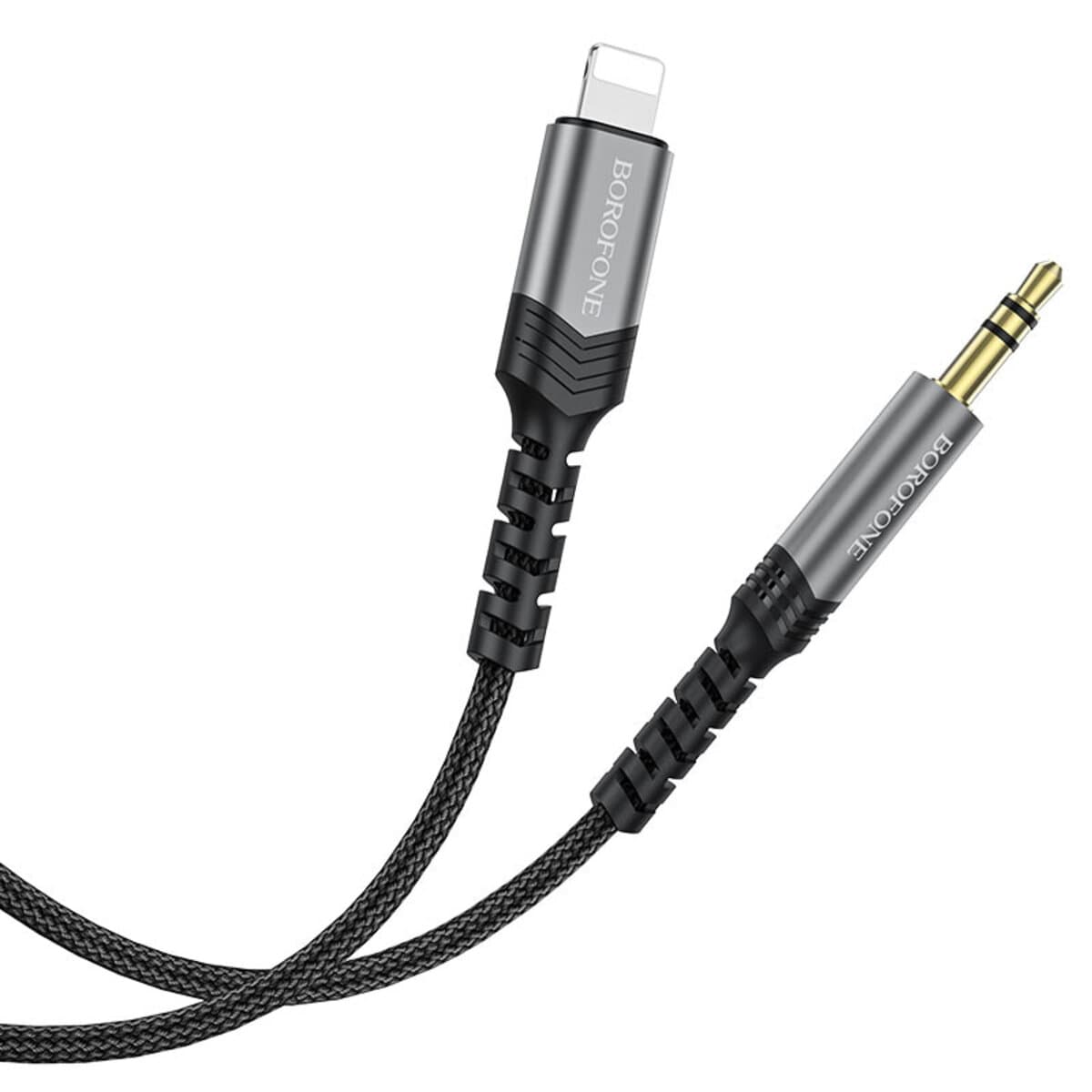 Аудіо-кабель BOROFONE BL15 AUX 3.5mm to Lightning Hi-sound digital audio conversion cable 1m Metel Grey (BL15MG1)