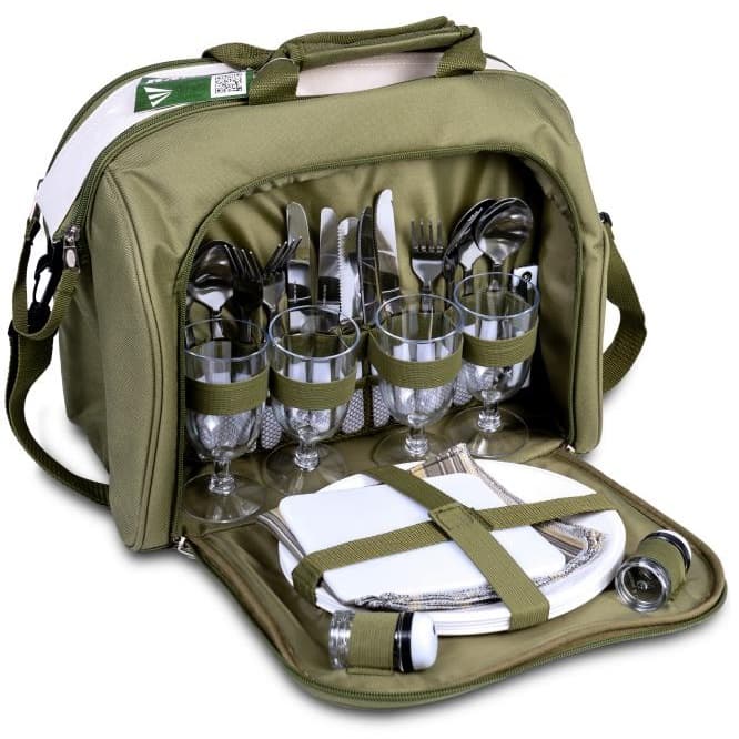 Набір для пікніка в сумці з термовідділом Ranger Meadow RA9910 на 4 осіб Green
