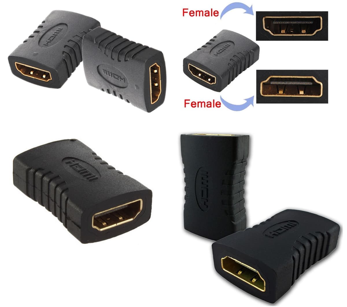 Перехідник HDMI AF - AF для подовження HDMI-сигналу Black