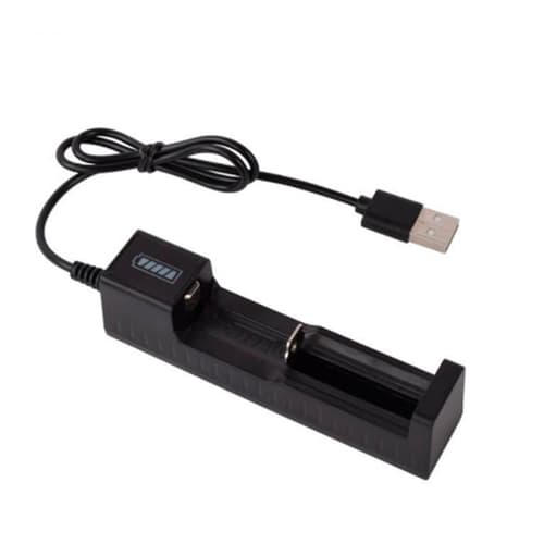 Универсальное зарядное устройство для аккумуляторов 18650 CR123a USB Black (677117)