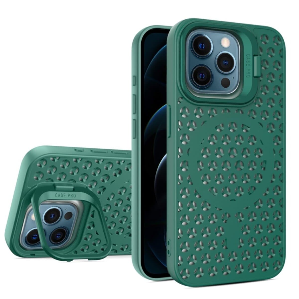Захисний чохол-накладка Cosmic Grater Stand для Apple iPhone 12 Pro Max Dark Green (GRASTiP12PMDarkGreen)