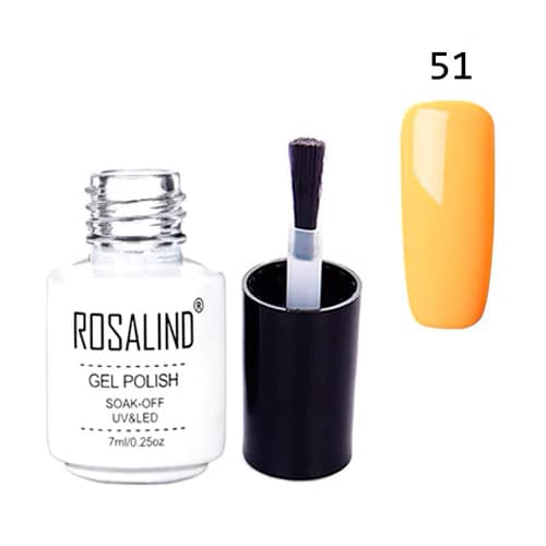 Гель-лак для нігтів манікюру Rosalind 7мл шелак для UV LED 51 Orange (357973)