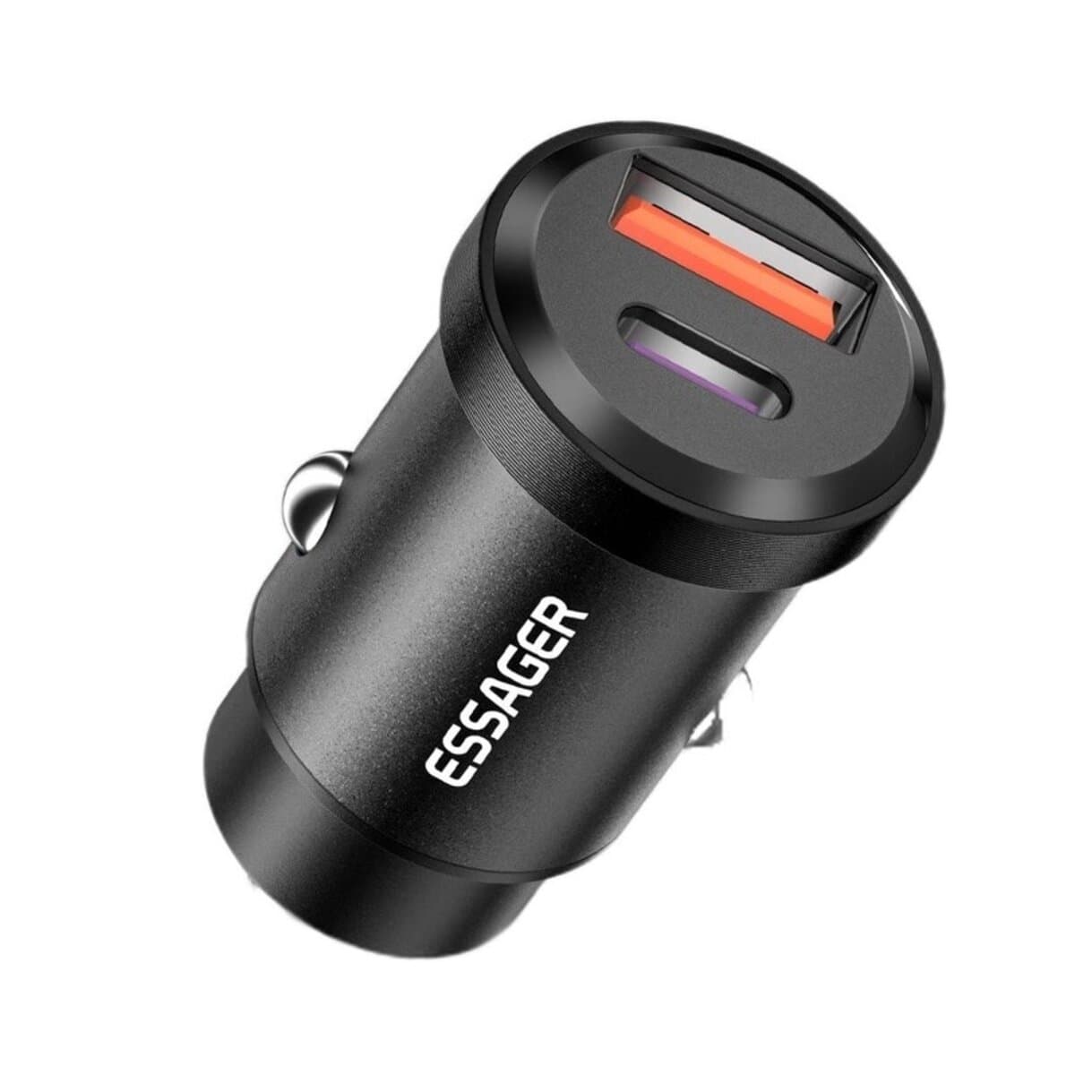 Автомобільний зарядний пристрій Essager Gyroscope Mini Charger USB-A + Type-C 30W Black (ECCAC-TL01)