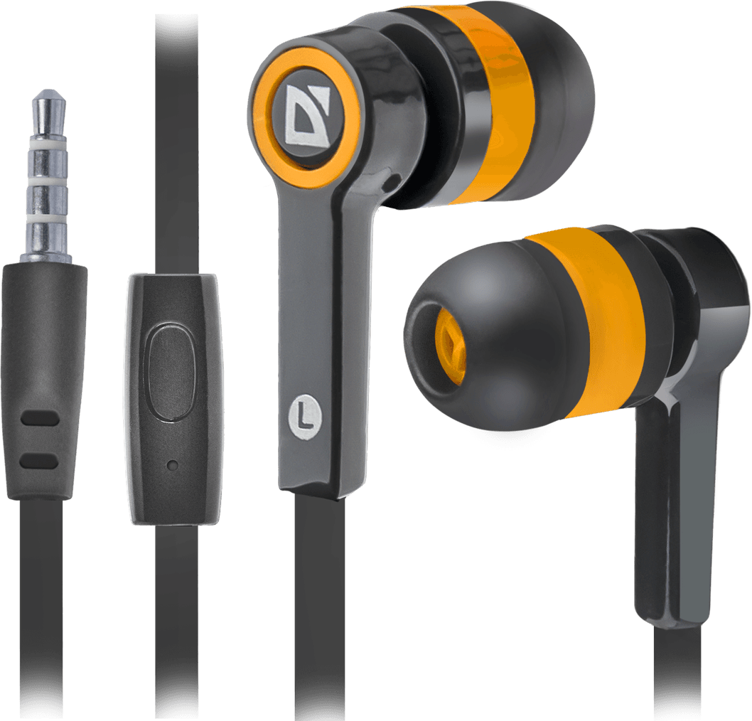 Провідні навушники з мікрофоном Defender Pulse 420 Black-Orange