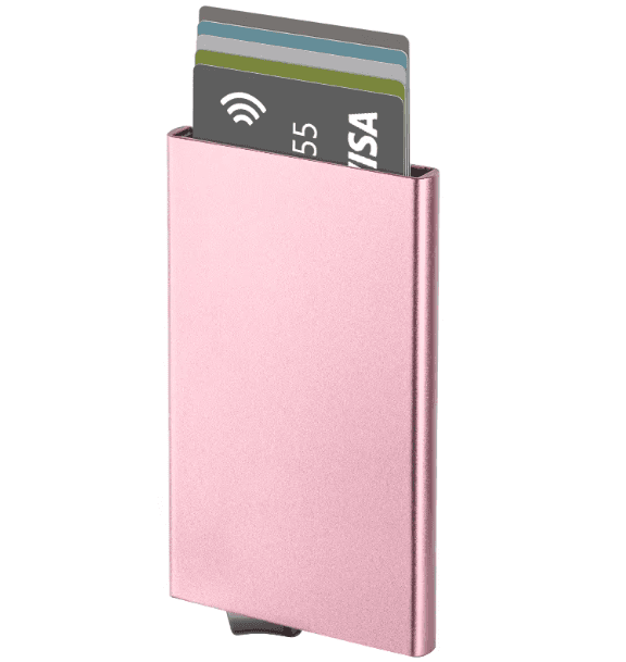 Умный кошелек с RFID защитой картхолдер антивор на 5 карт металл Rose Gold (500193)