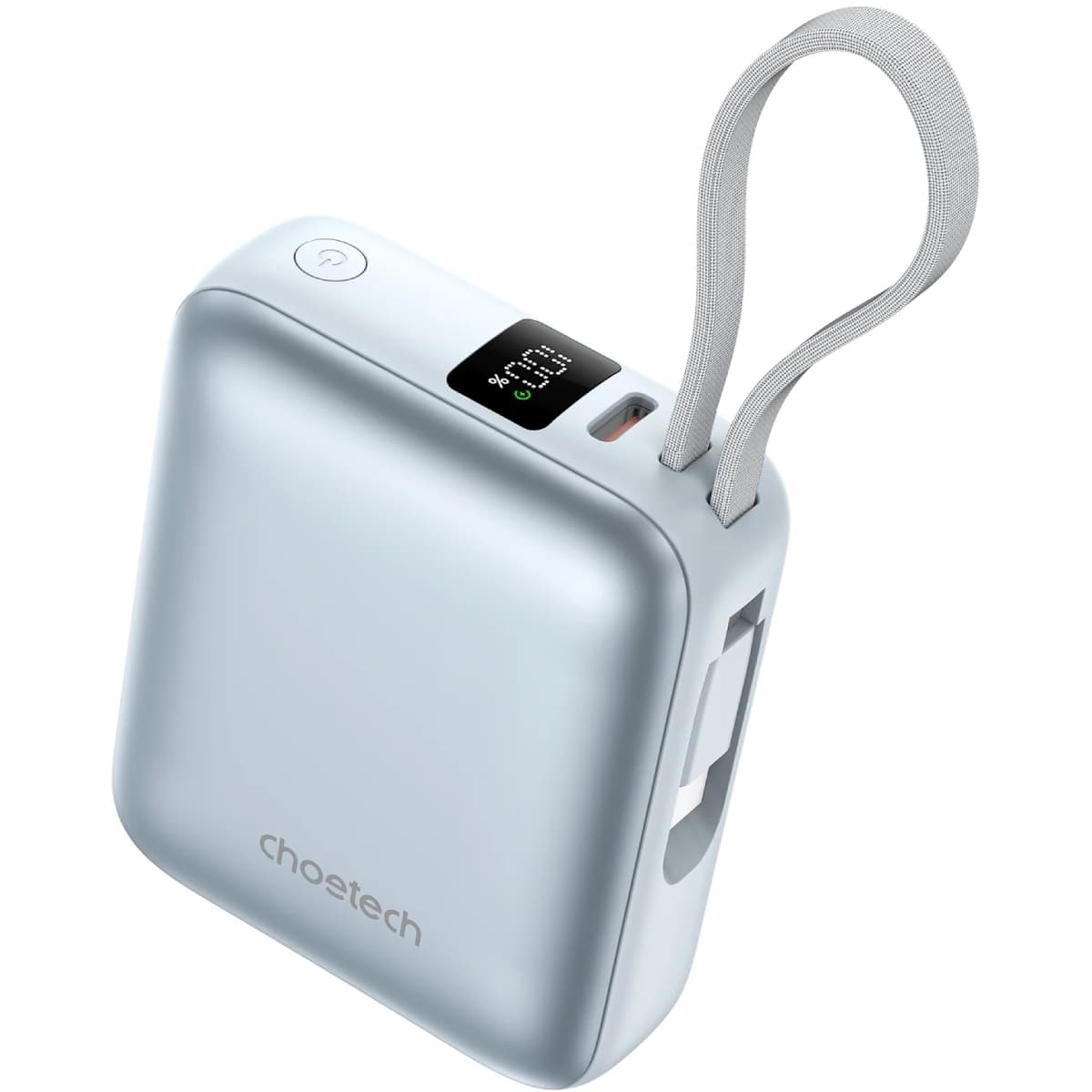 Powerbank павербанк УМБ Choetech 10000mAh 35W 3A PD3.0 USB-C In/Out with buid-in type-C cabel Blue (B832-LBE)