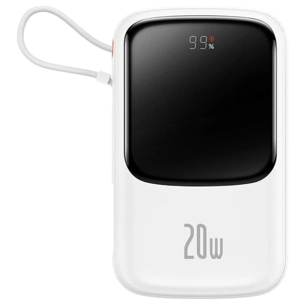 Powerbank павербанк УМБ Baseus Qpow Pro Digital Display Fast Charge 10000mAh 20W Lightning Edition White (PPQD060002)