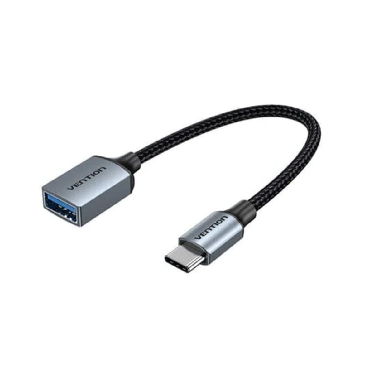 Кабель перехідник Vention USB Female to Type-C Male OTG Cable 0.15M Aluminum Alloy Type Grey (CCXHB)