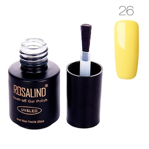 Гель-лак для нігтів манікюру Rosalind 7мл шелак для UV LED 26 Lemon (312630)