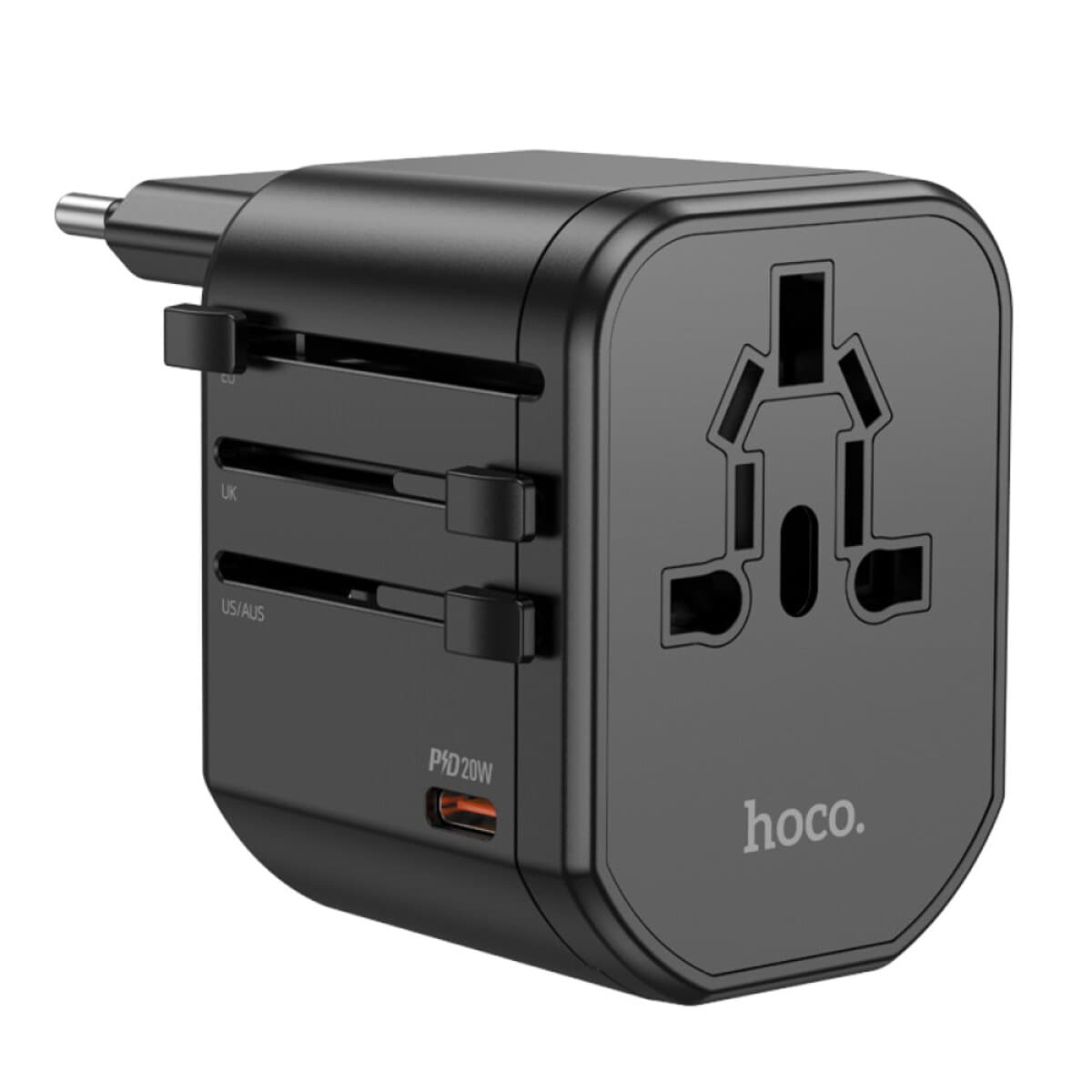 Универсальное зарядное устройство HOCO AC15 Walker three-port PD20W 1C2A universal conversion charger Black