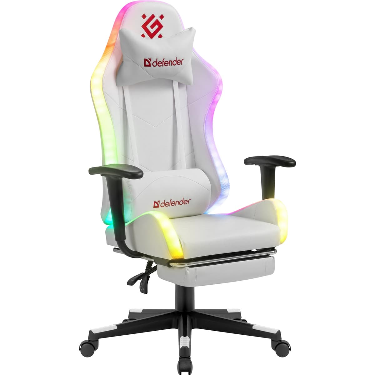 Ігрове крісло Defender Watcher 60мм Клас 4 RGB ПУ до 120кг White (64336)