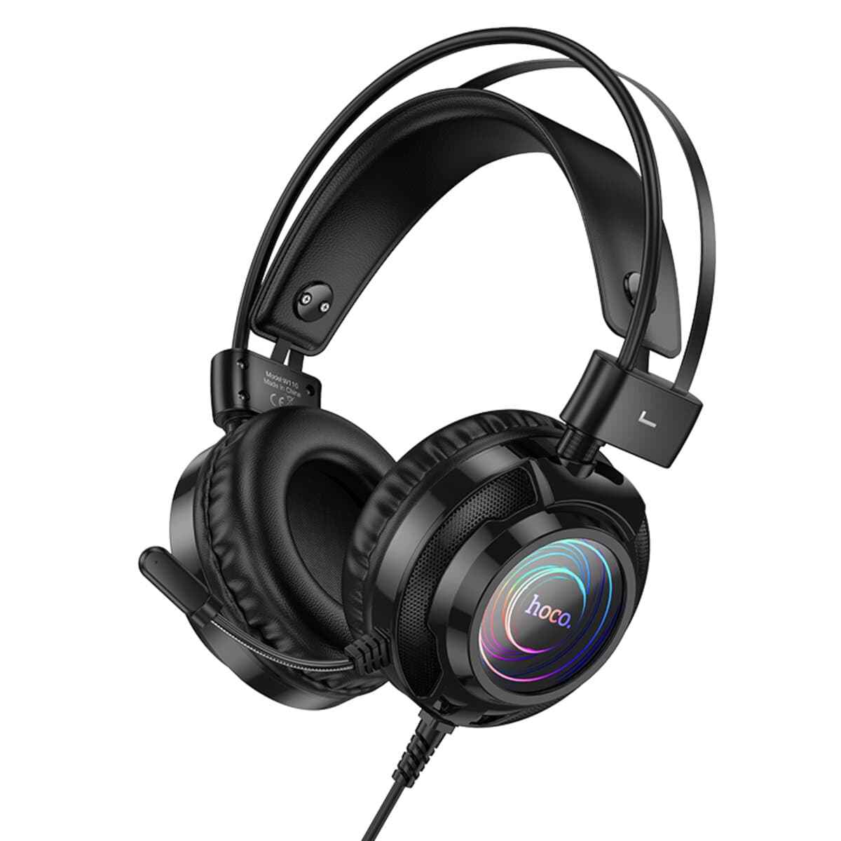 Провідні ігрові навушники HOCO W110 Resource gaming headphones USB/mini jack 3.5 RGB Black