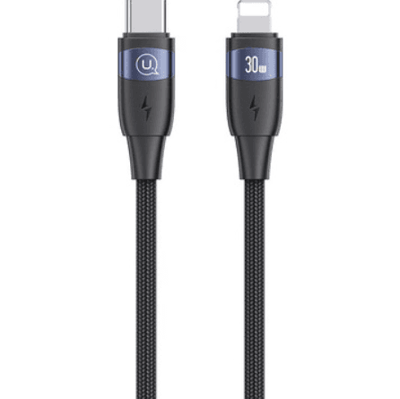 Кабель Usams US-SJ634 U85 Type-C to Lightning PD 30W Aluminum Alloy Fast Charging & Data Cable 1.2m Black (SJ634USB01)