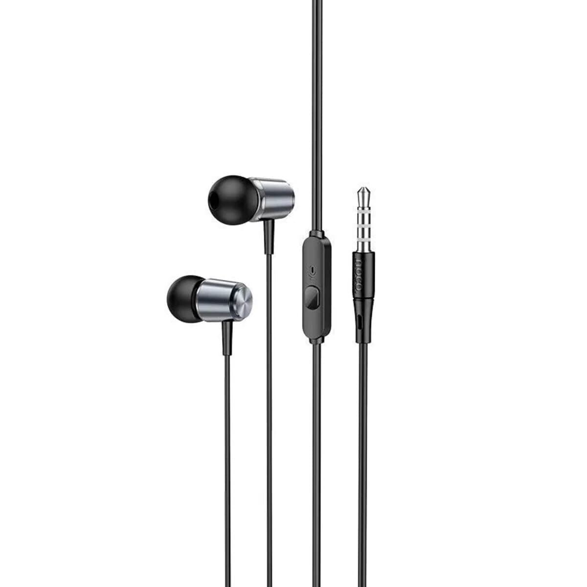 Проводные наушники HOCO M108 Spring metal universal earphones with mic 3.5 mm 1.2m Metal Grey