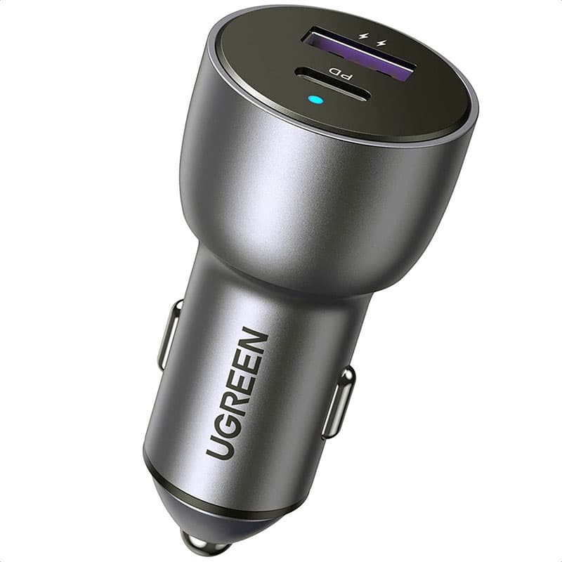 Автомобільний зарядний пристрій UGREEN CD213 2xUSB 36W USB-C USB-A QuickCharge 3.0 Space Grey (60980)