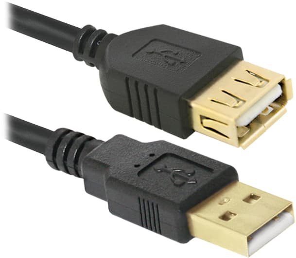 Кабель подовжувач Defender 02-06PRO USB AM-AF 1.8 м Black (87429)