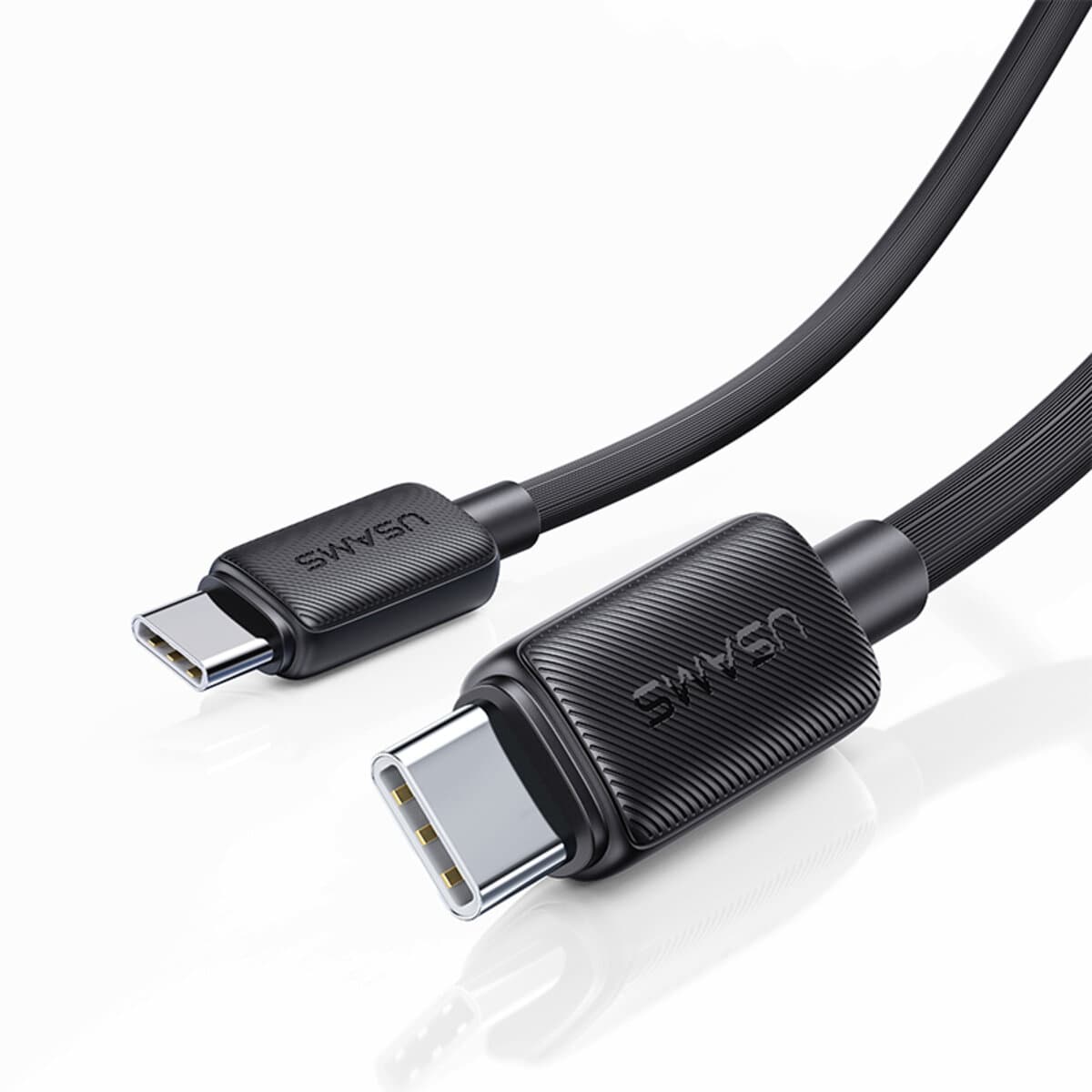 Кабель Usams US-SJ696 60W Striped Data Cable Type-C to Type-C KY Series 2m black (SJ696USB01)