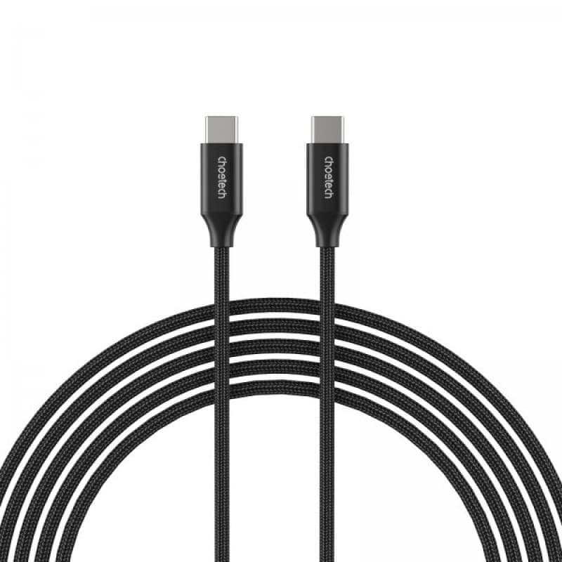 Кабель Choetech USB 3.1 Gen2 Type-C to Type-C M-M 2 м 100W 4K60Hz обплетення Black (XCC-1007-V2-BK)