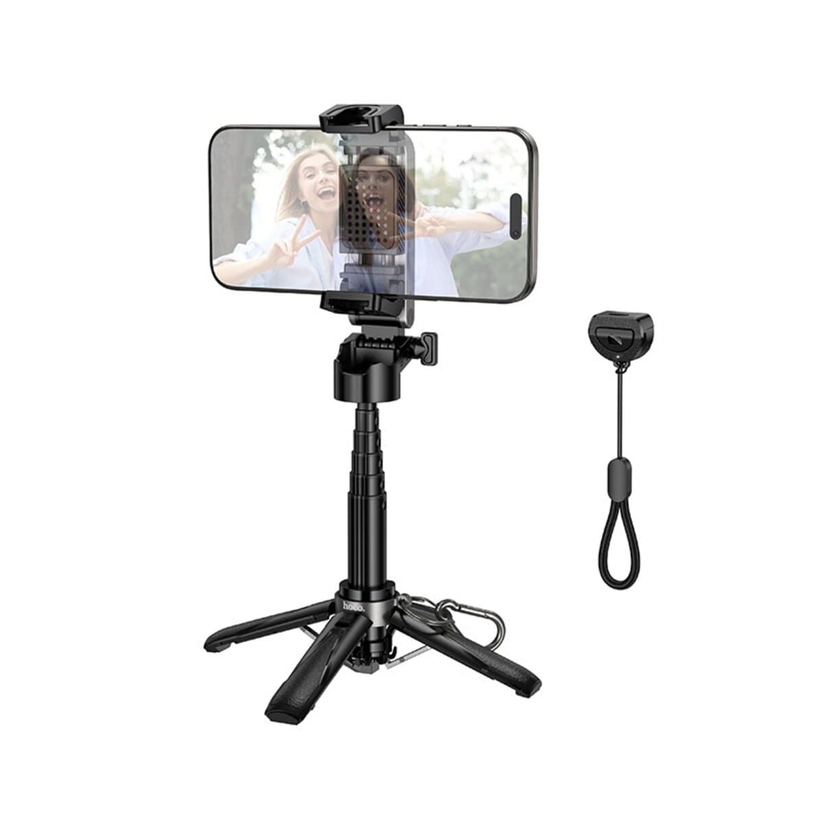 Селфі-палиця монопод HOCO K27 Magic portable mini live broadcast stand кнопка Bluetooth Black
