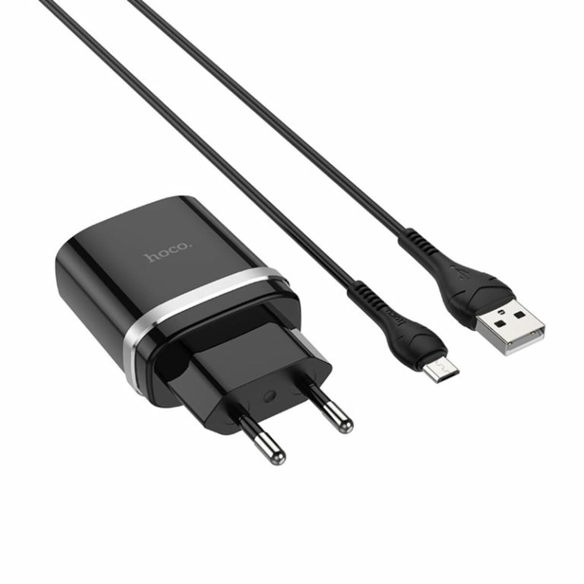 Зарядное устройство HOCO C12Q Smart QC3.0 charger set USB to Micro-USB cable 18W Black