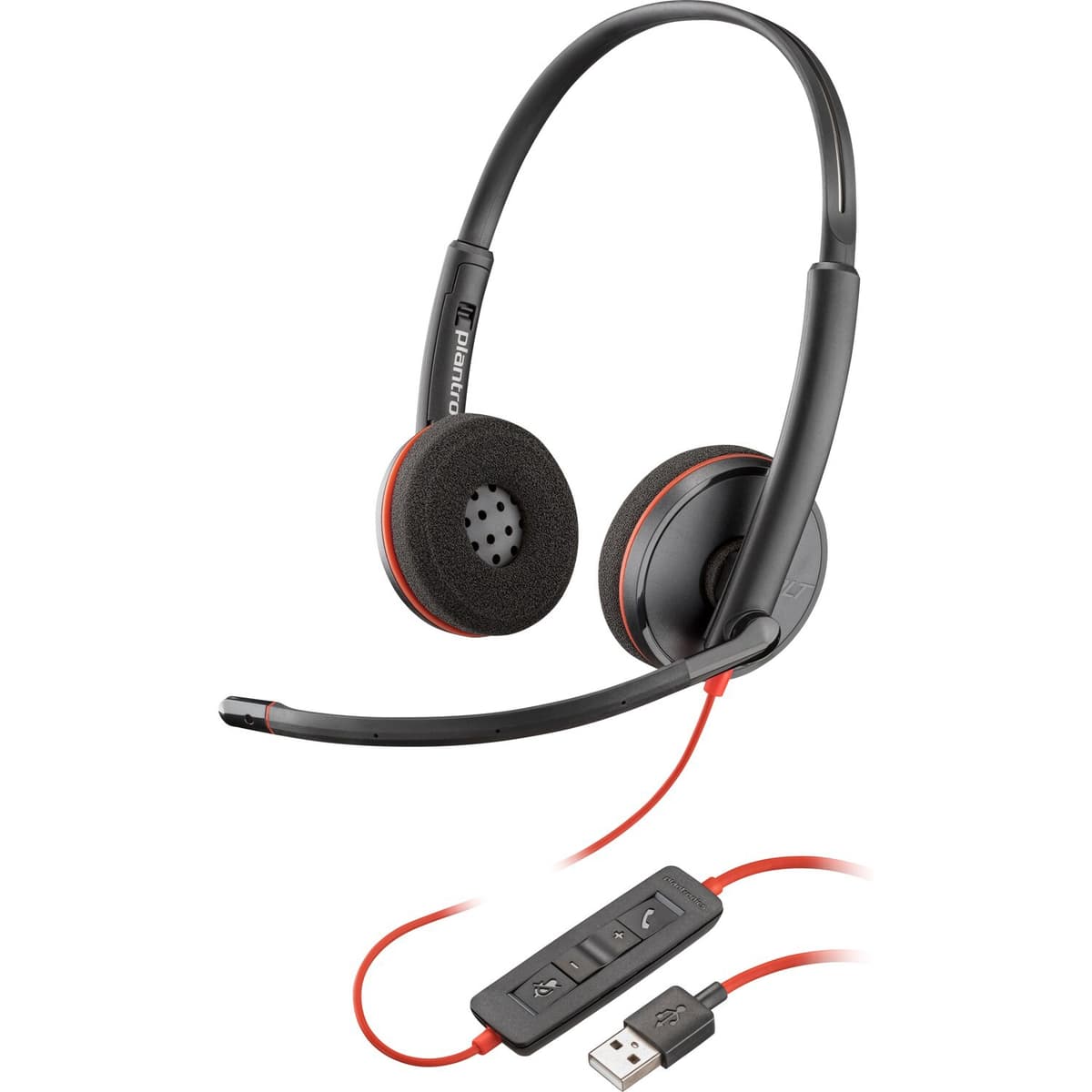 Проводные наушники с микрофоном гарнитура Poly BlackWire C3220 77R32A6 USB-A Bulk Stereo Black