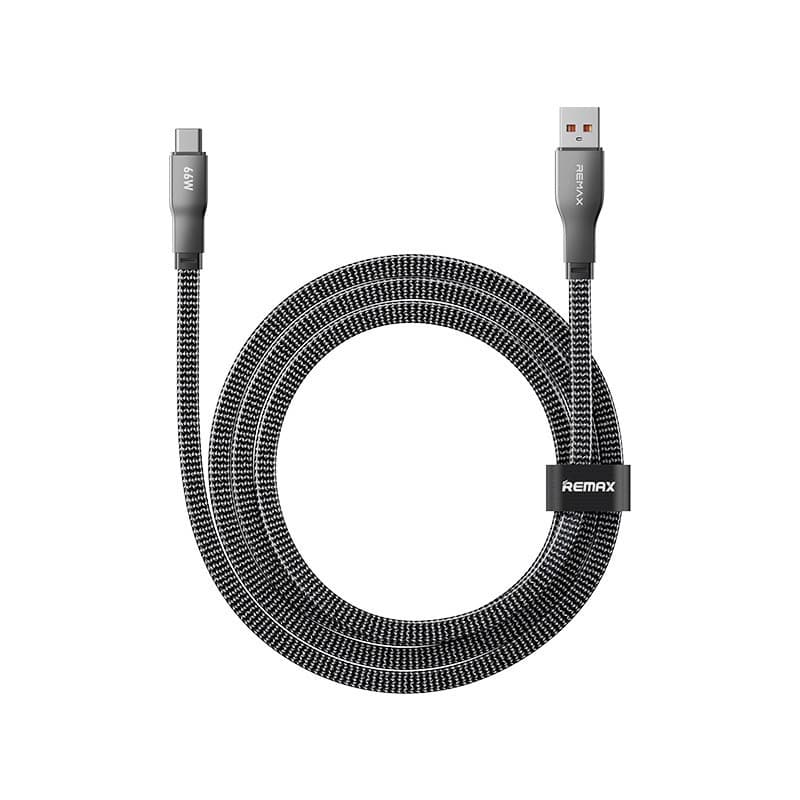 Кабель REMAX Pisces Series CB37 66W 1.2m Zinc Alloy Braided Data Cable USB to Type-C Black