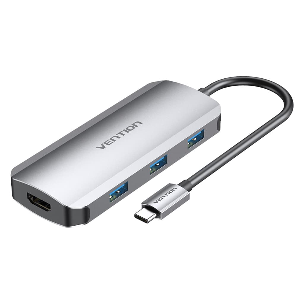 USB-хаб Vention USB3.1 Type-C to HDMI USB 3.0x3 PD 100W Hub 5-in-1 (TODHB)