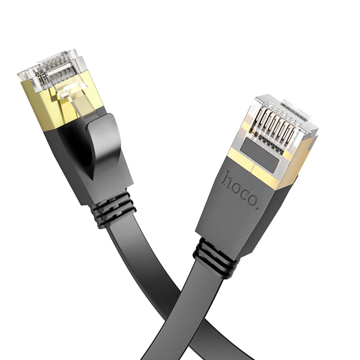 Патч-корд HOCO US07 General pure copper flat network cable RJ-45 10m Black