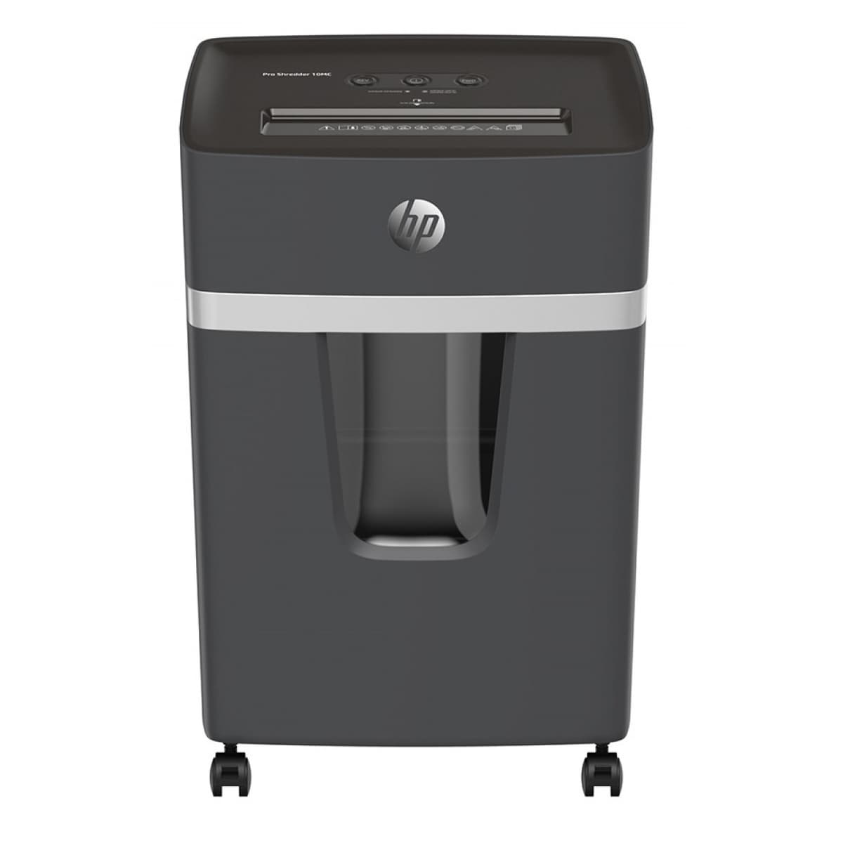 Знищувач документів шредер HP Pro Shredder 10MC 2812 A4 80g х10 листів 2*15 20л Black