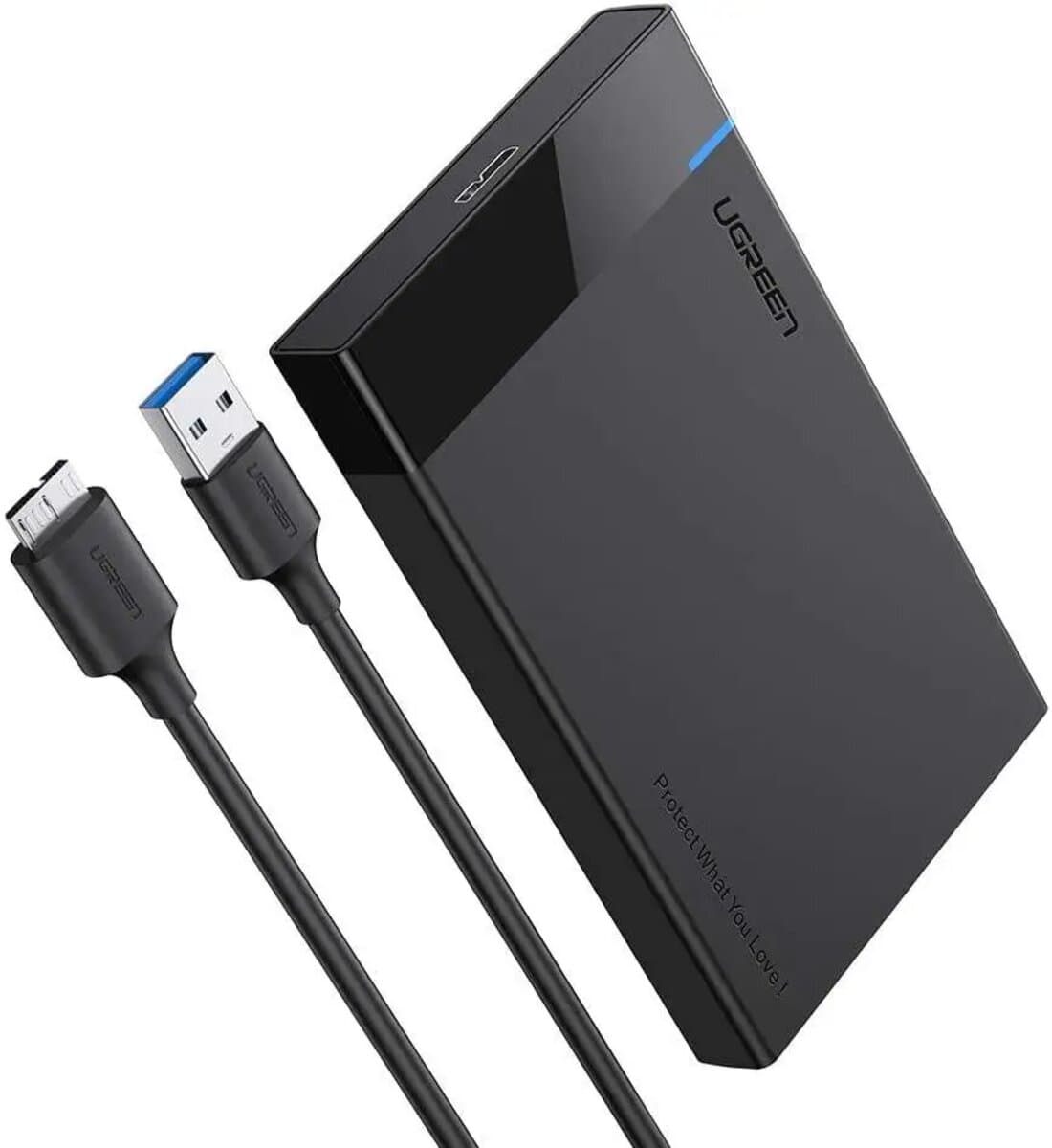 Внешний карман корпус для SSD UGREEN US221 2.5'' Hard Drive Box Black (UGR-30848)