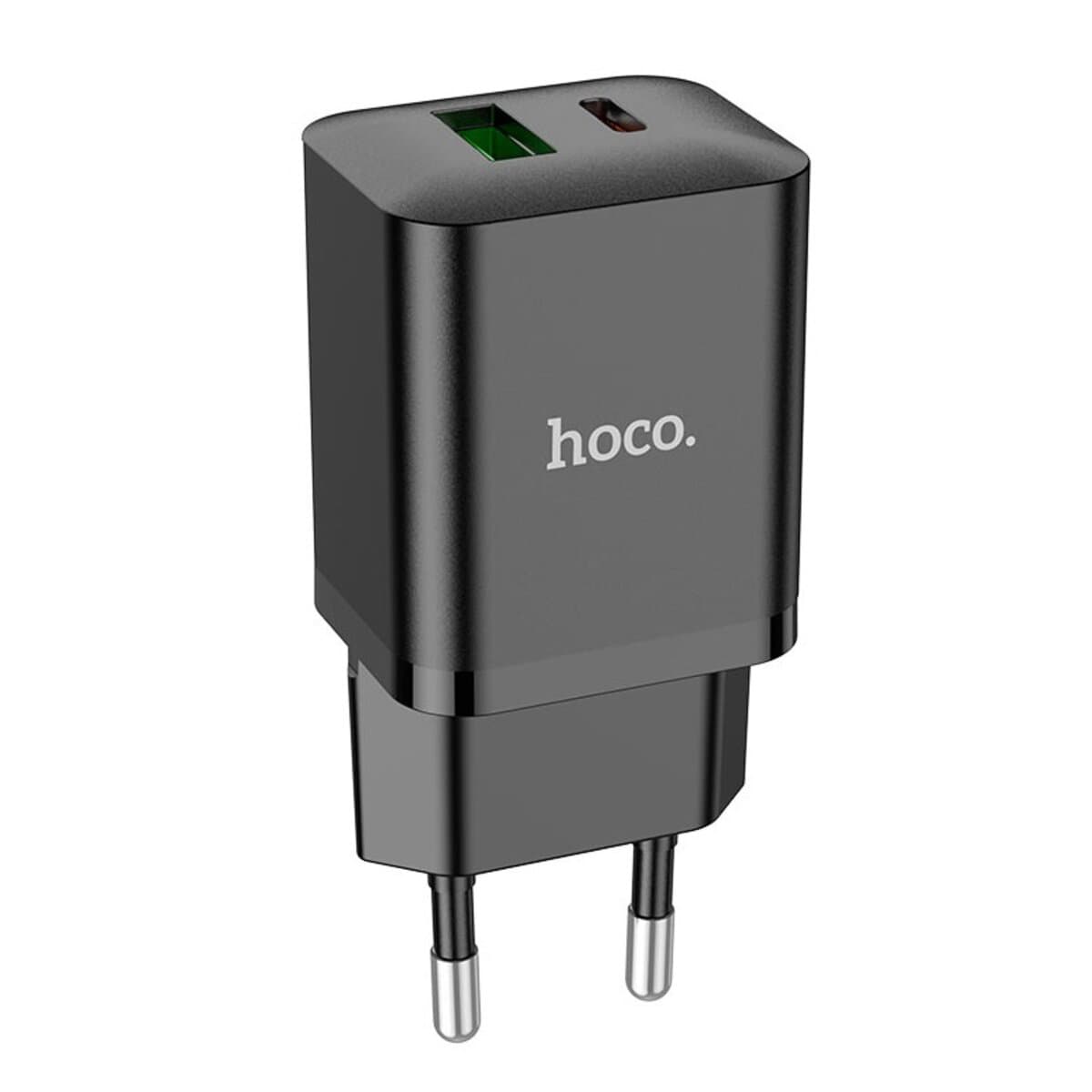 Зарядний пристрій HOCO N28 Founder PD20W+QC3.0 charger 1xUSB 1xType-C 3A Black