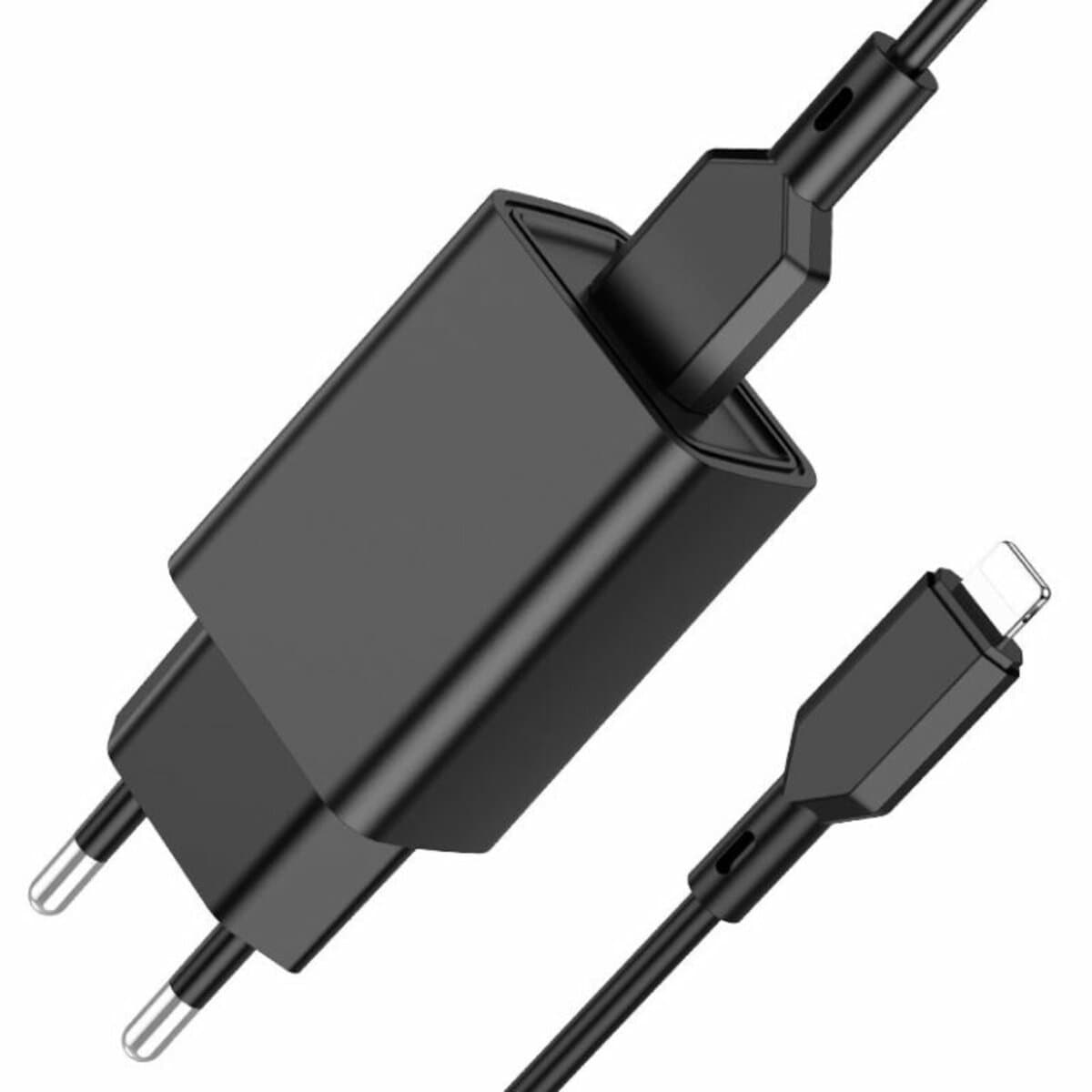 Зарядний пристрій BOROFONE BA68A Glacier single port charger set USB to Lightning cable Black (BA68ALB)