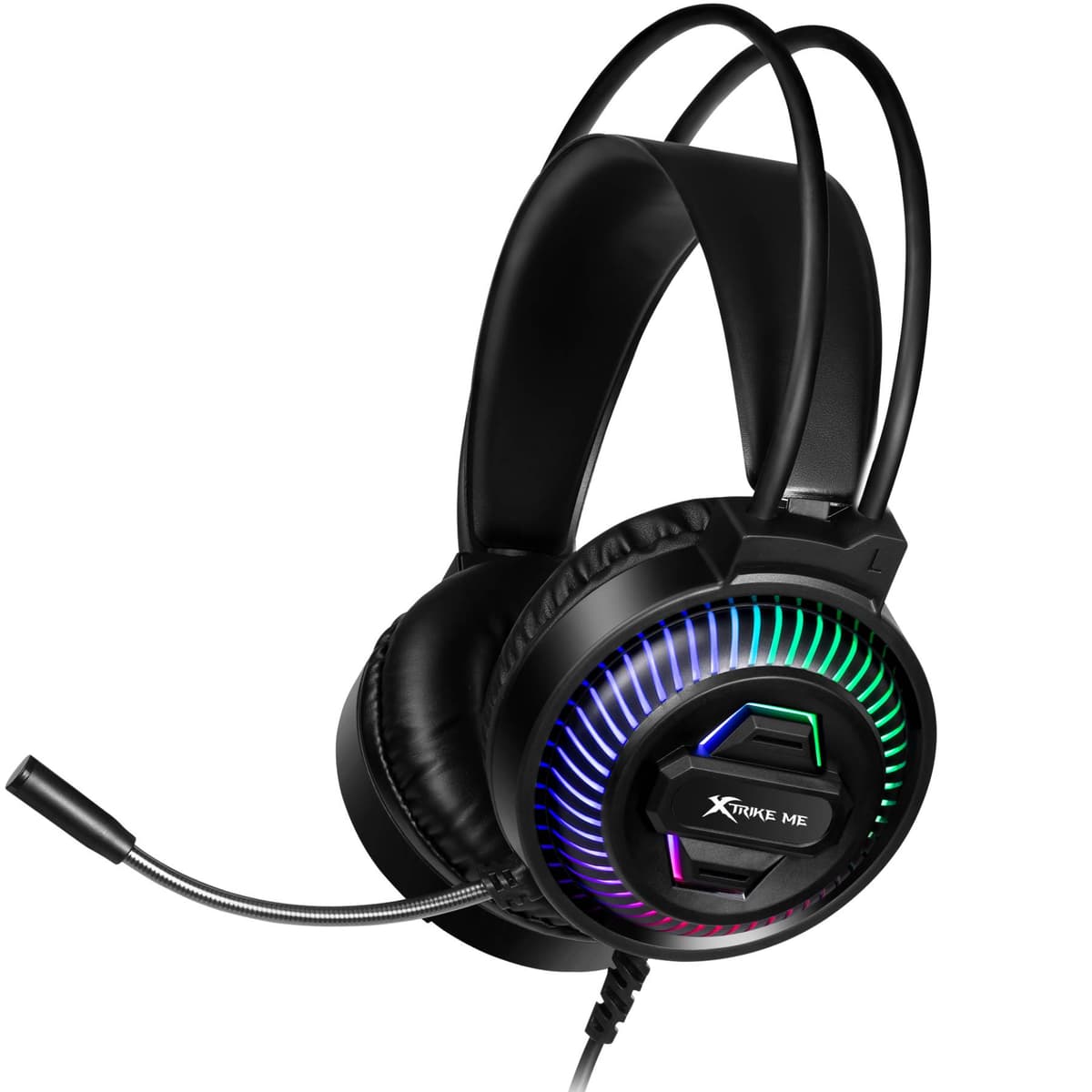 Проводные игровые наушники с микрофоном XTRIKE ME GH-510 USB+3.5мм RGB Black