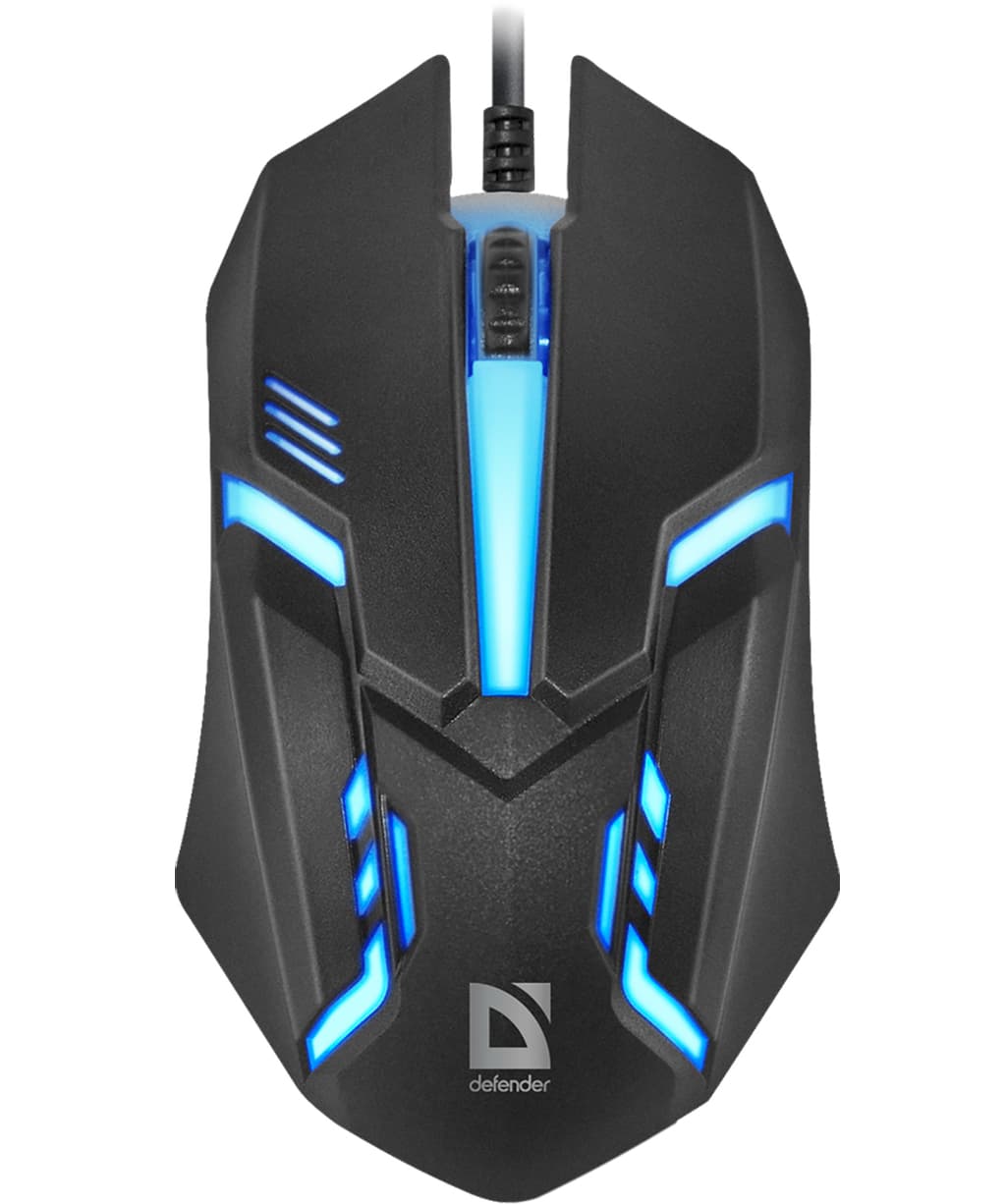 Ігрова провідна мишка Defender HIT MB-550 3кн 1200 dpi RGB підсвічування 7 кольорів Black (52550)