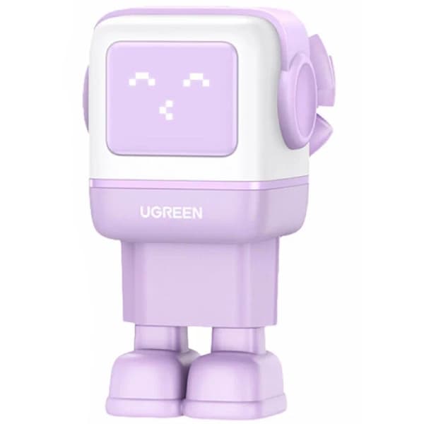 Зарядний пристрій Ugreen CD361 Robot tech 65W 2xType-C 1xUSB Gan Fast Charger Purple (35291)