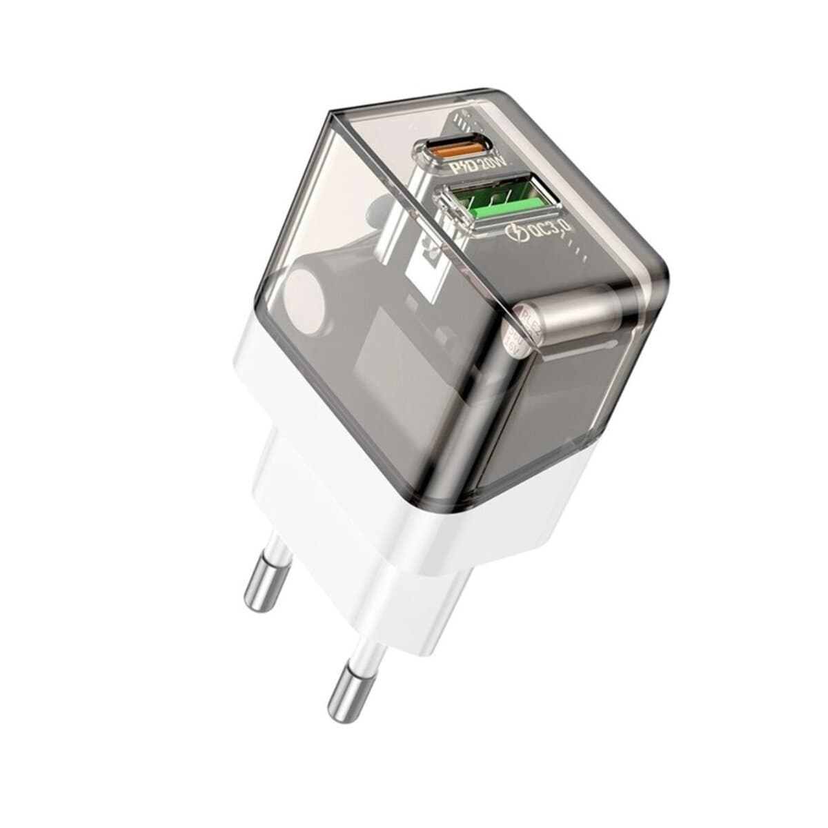 Зарядное устройство BOROFONE BA80A Scenery PD20W+QC3.0 charger EU 1.67A Transparent Black