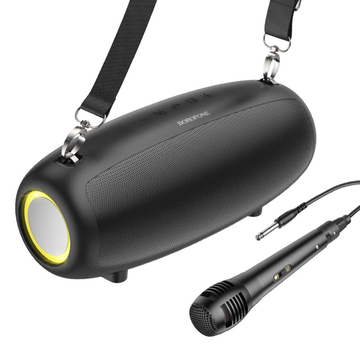 Бездротова портативна колонка караоке BOROFONE BP13 Dazzling sports BT5.3 speaker with mic 1500mAh Black