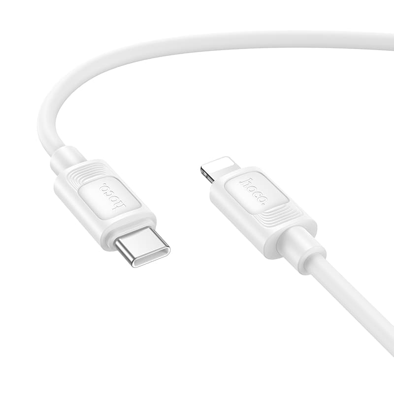 Кабель HOCO X122 Benefit PD27W 1m silicone charging data cable USB to Lightning White
