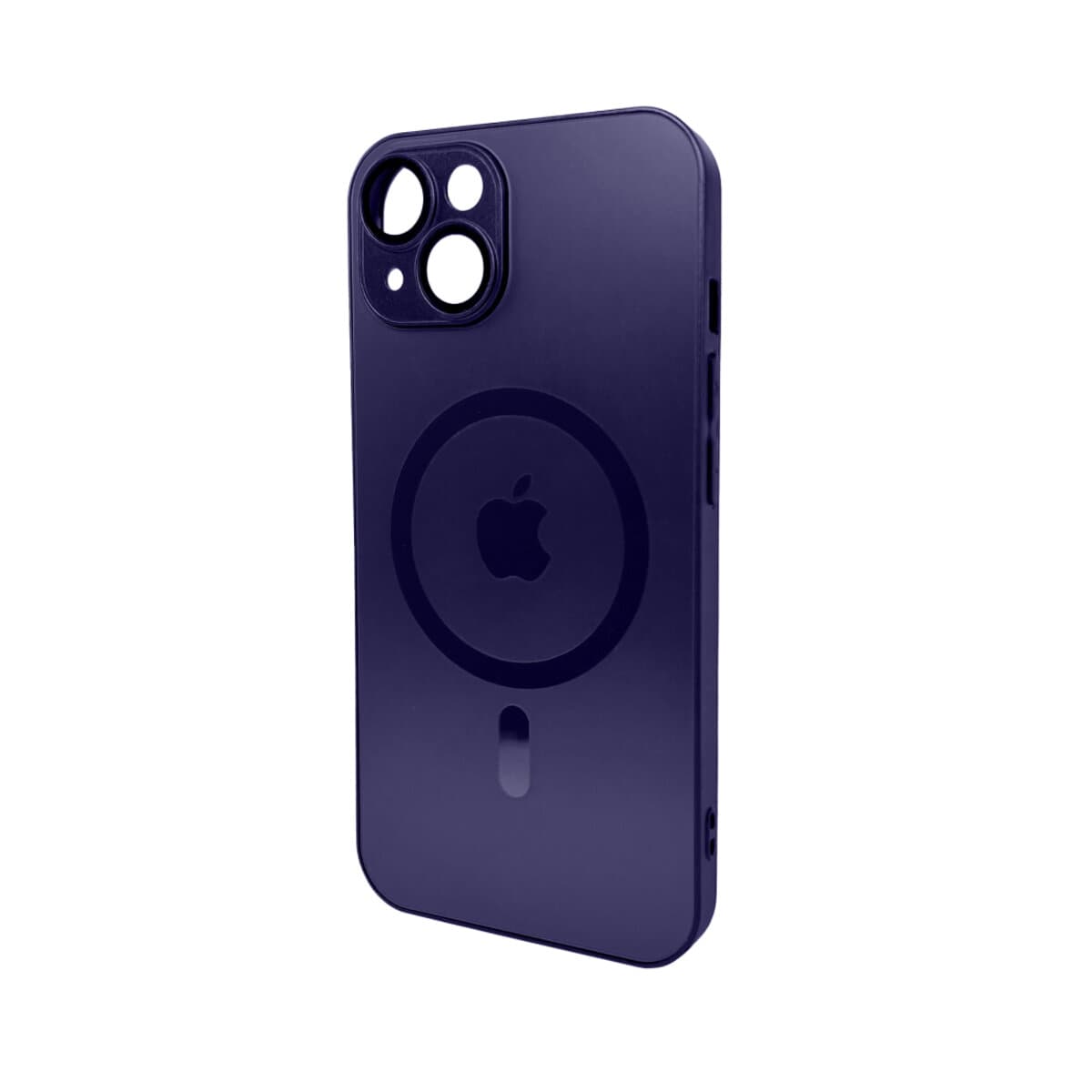 Защитный чехол-накладка AG Glass Matt Frame Color MagSafe Logo для Apple iPhone 14 Deep Purple (AGMattFrameMGiP14DPurple)
