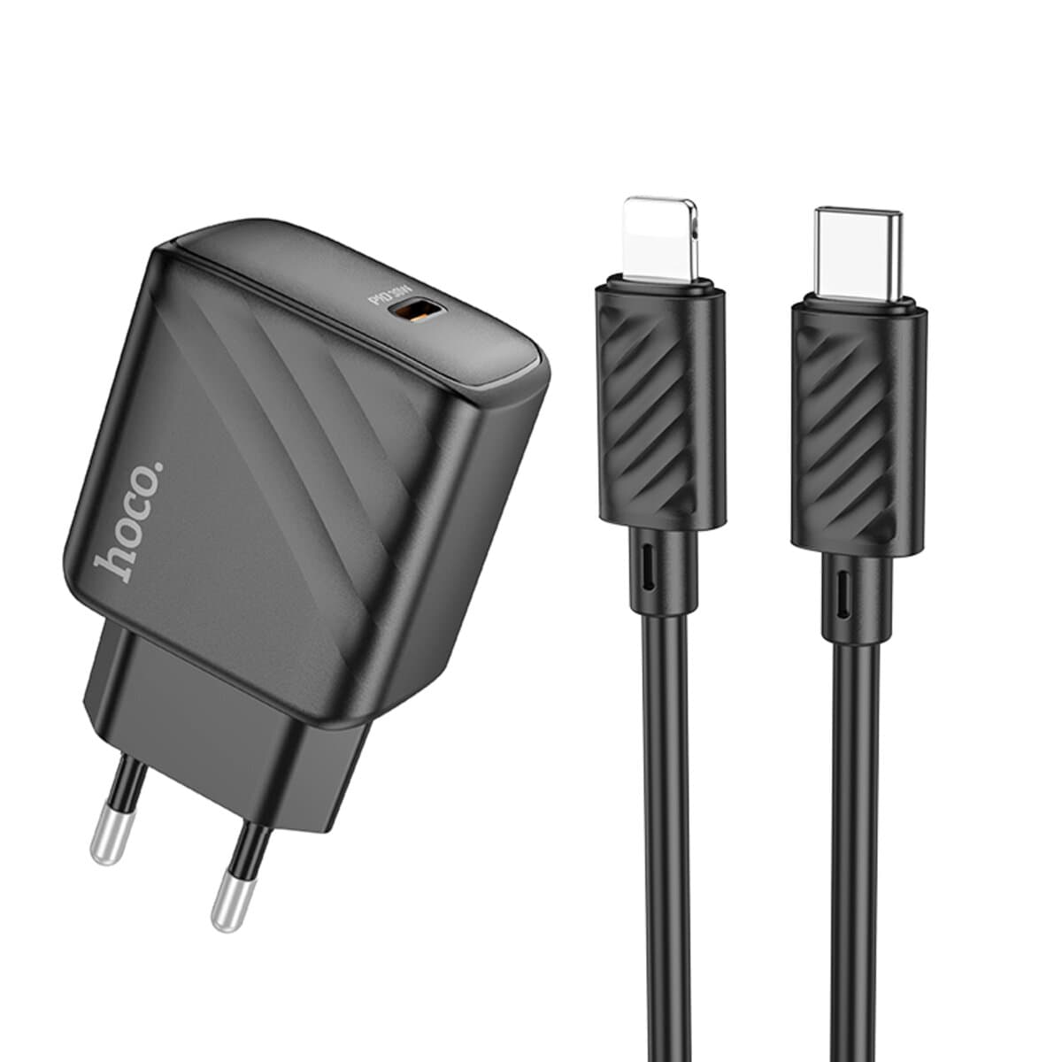 Зарядний пристрій HOCO CS22A Value single port PD 30W QC Charger Set Type-C to Lightning cable Black