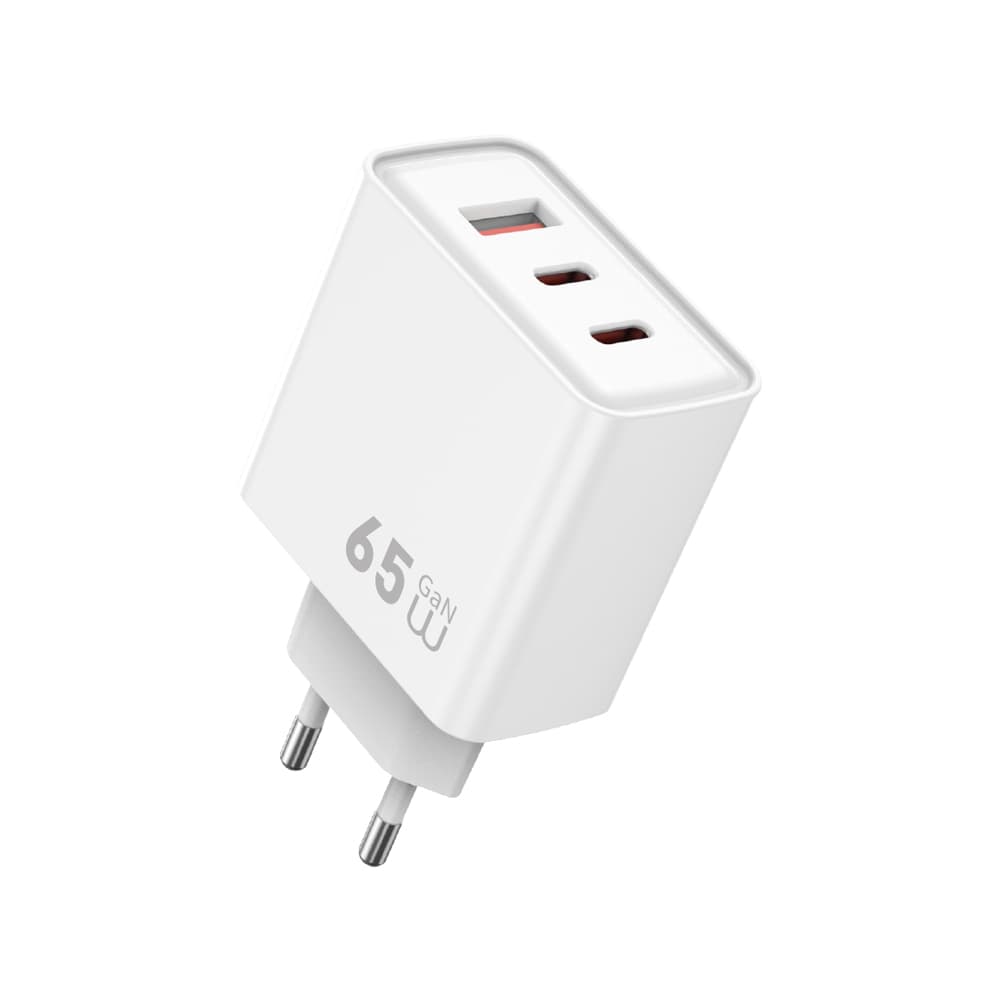 Зарядное устройство WIWU 65W Essen GaN Fast Charger 1xUSB 2xType-C Wi-G005 3A EU White