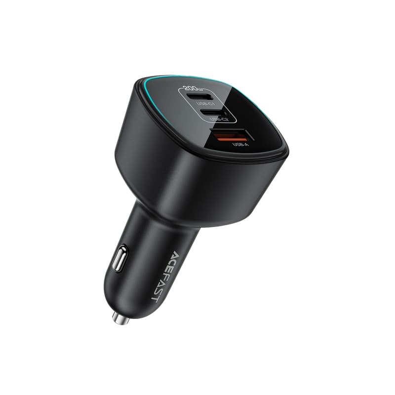 Автомобільний зарядний пристрій ACEFAST B18 200W 2xType-C+USB fast car charger Black