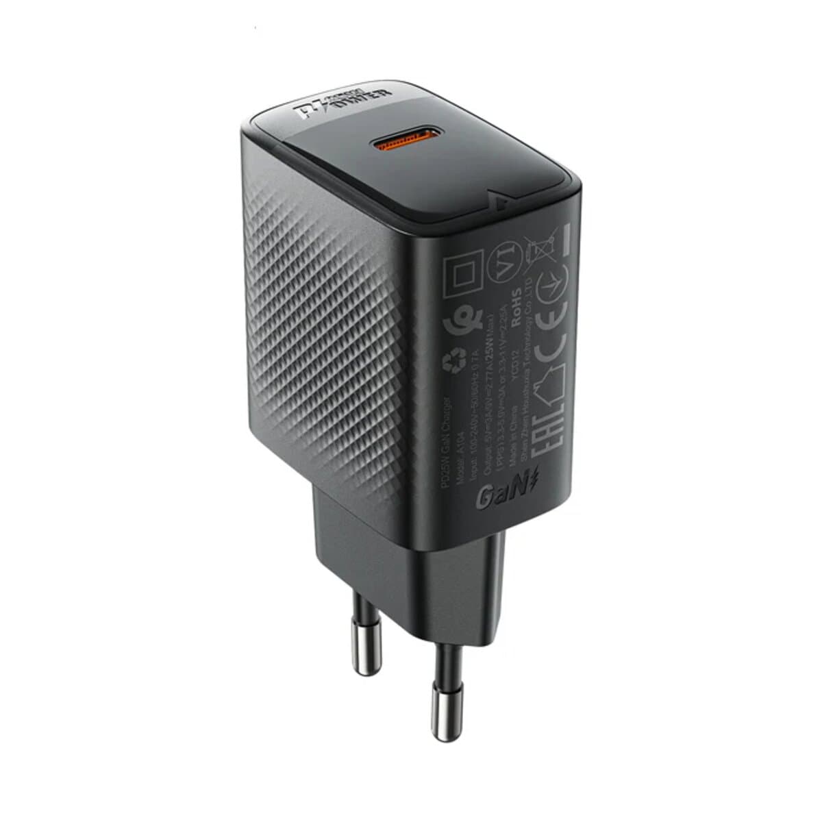 Зарядний пристрій ACEFAST A104 PD 25W GaN single Type-C charger Black